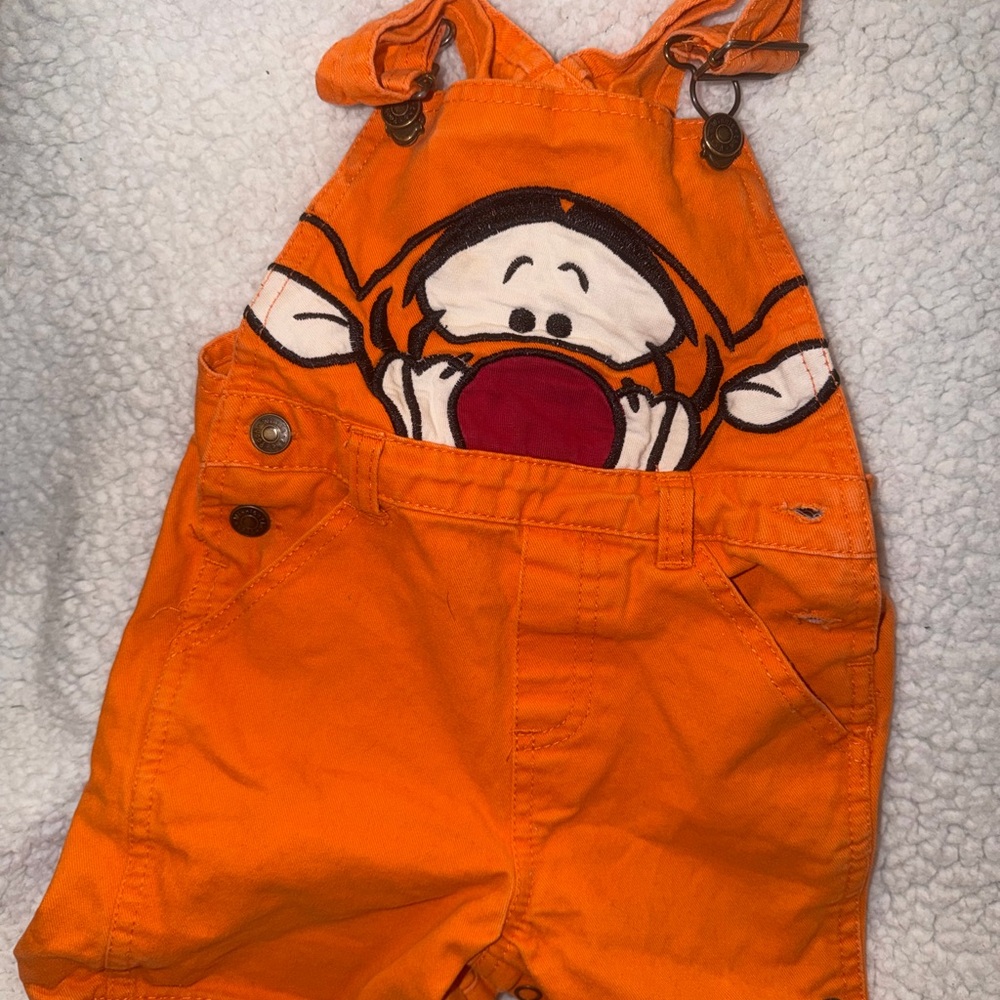 Disney Orange Kids Overalls with Character Design